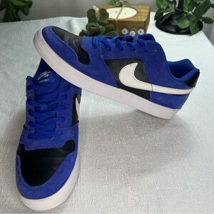 Nike Men’s SB Delta Force Vulc Blue Suede and Black Sneakers #942237-400 Sz-US10